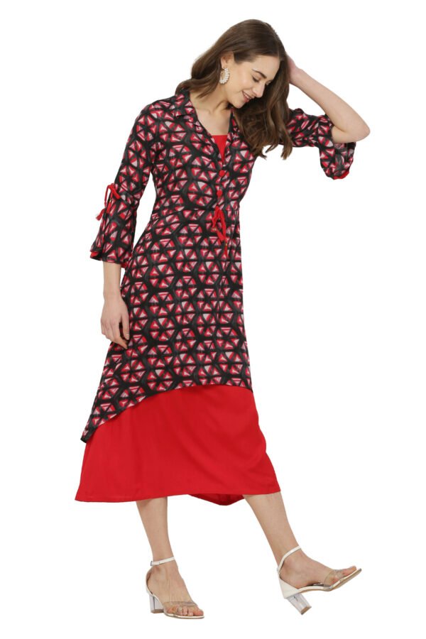 Rayon Double-layer asymmetrical dress